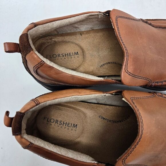 FLORSHEIM Men\'s Brown Leather Slip-On Loafer Shoes‎ Size 7.5M 13105 main image 9
